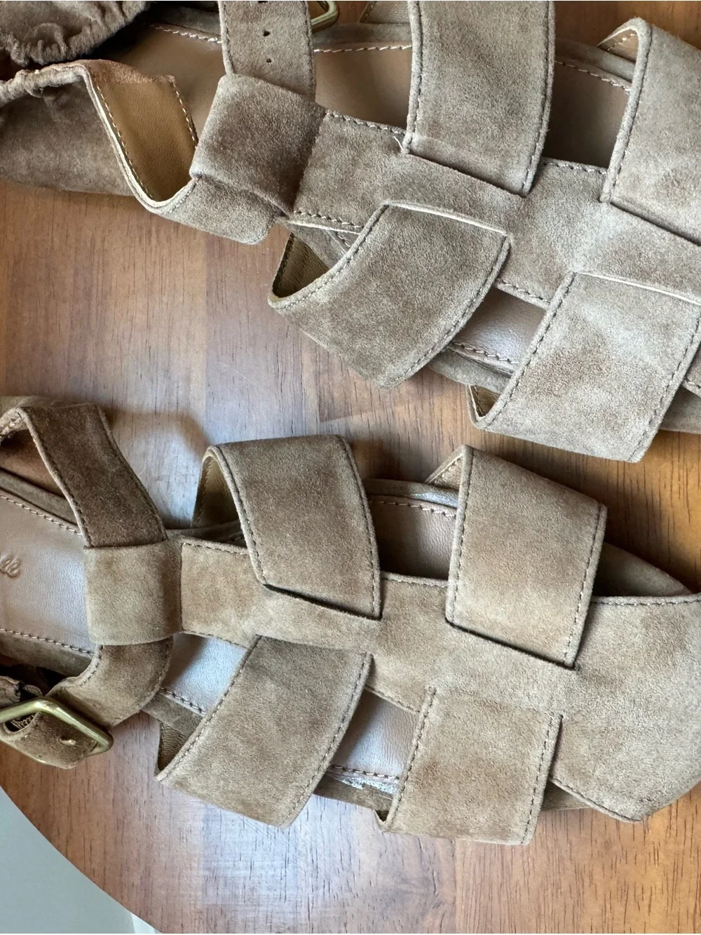 NWT Madewell Women's Suede Fisherman Sandals Chestnut Brown size 8 (fits best 9)